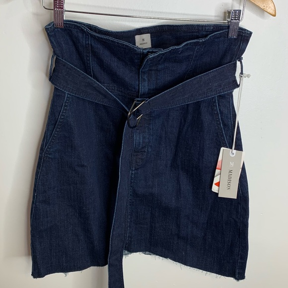 Madison Denim Eva Paperbag Belted Skirt NWT L - Picture 4 of 8